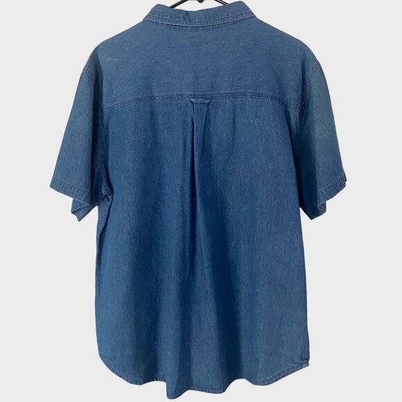 Vintage Bobbie Brooks Embroidered Floral Print Denim Button-Up Shirt Women's XL - Picture 3 of 10